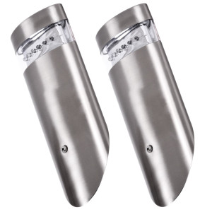 2er Set LED Wandlampen aus Metall und Glas