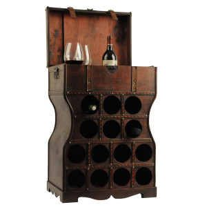 Weinregal, Holz, braun, Flaschen, Breite 46 cm