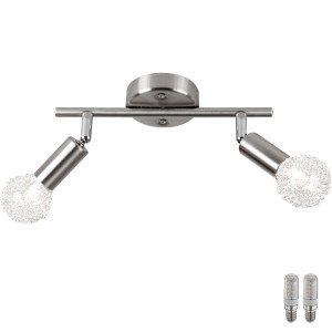 LED Deckenstrahler in silber mit beweglichen Spots