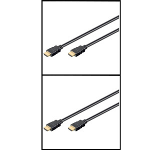 2er Set 1m HDMI High Speed Rundkabel in schwarz