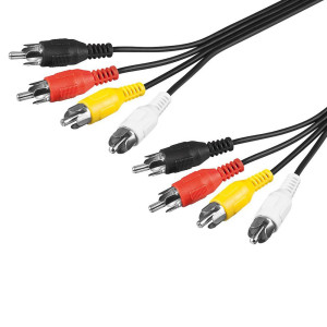 2er Set Cinch-Verbindungskabel 1,5 Meter Rundkabel