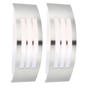 2er Set Außenbereich Wandlampe aus Edelstahl
