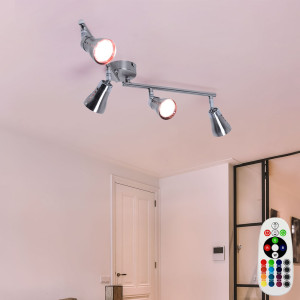 RGB LED Deckenstrahler schaltbar mit beweglichen Spots