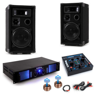 Karneval PA Party Anlage mit USB Mixer DJ-Helau