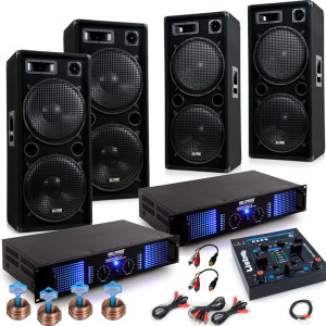 6000W Karneval Party Beschallung mit USB Mixer DJ-Fastnacht