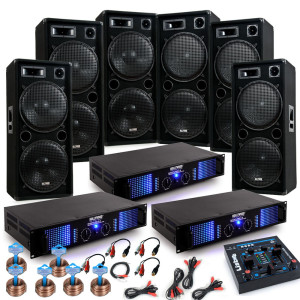 9000W Karneval Party Beschallung mit USB Mixer DJ-Jeck