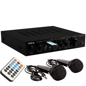 Bluetooth MP3 Karaoke-Verstärker mit 2 Mikrofonen AMP3500BT