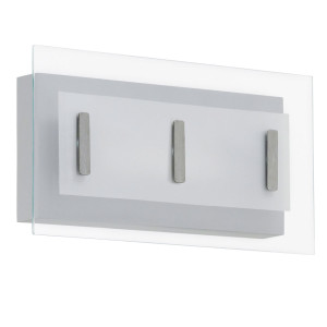 LED Wandleuchte, verzinkt, Glasschirm, Höhe 33 cm, MIRANO