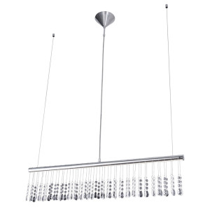 LED Hängeleuchte, Kristalle, Chrom, klar, H 120 cm