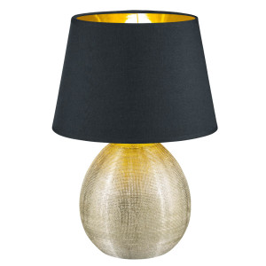 Design Tischleuchte aus Keramik und Stoff Luxor