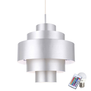Design RGB LED Pendellampe aus Aluminium mit Dimmer CRONOS