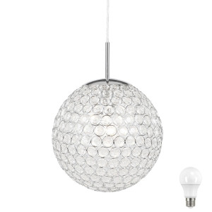 10 Watt LED Pendelleuchte mit klaren Kristallen KONDA