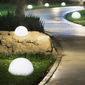 4er Set LED Solarleuchten in Halbkugelform