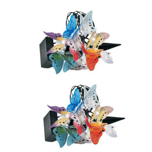 2er Set LED Solar Lichterketten mit bunten Schmetterlingen