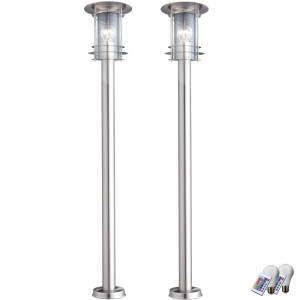 2er Set RGB LED Standleuchten für den Außenbereich