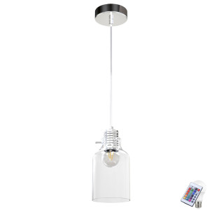 RGB LED Hängeleuchte aus Glas mit Fernbedienung ALESSANDRO