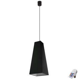 RGB LED Pendelleuchte in schwarz für den Wohnraum PIRAMIDE