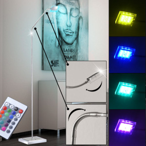 RGB LED Stehleuchte, Farbwechsler, schaltbar, H 155 cm