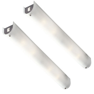 2x Spiegel-Wandlampe aus Glas mit Schalter LINE