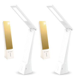 2er Set LED Tischleuchten in Weiß-Gold mit CCT Steuerung VT-1014