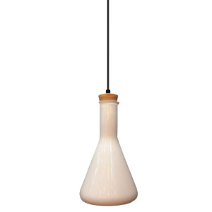 Pendelleuchte in Flaschenform aus Glas und Holz VT-7175