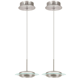 2er Set SMD LED Pendelleuchten mit satiniertem Glas BOOTES