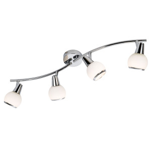 LED Deckenlampe, Chrom, Glas satiniert, verstellbar, L 70 cm
