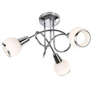9 W LED Deckenleuchte aus Chrom und satiniertem Glas LORIS