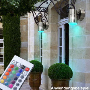 RGB LED Wandlampe mit Fernbedienung aus Edelstahl VT-7621