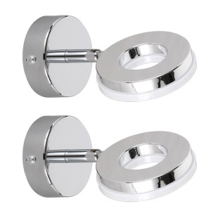 2er Set LED Ring Wandleuchten, Durchmesser 9,4 cm RENNES