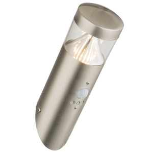 LED Wandleuchte, Edelstahl,  Bewegungsmelder, H 23,9 cm