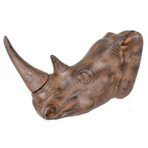 Geweih Nashorn, Polyresin, Antik-Braun