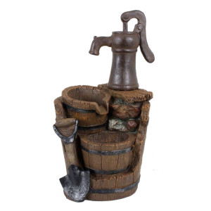 Springbrunnen, Garten, Holz-Stein-Optik, Höhe 60 cm, TRITON