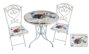 Bistro-Set FLORAL 3-tlg.