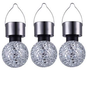3er Set LED Design Solarleuchten mit Spiegel-Mosaik