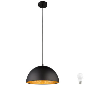 LED Hängeleuchte aus Metall in Schwarz-Gold