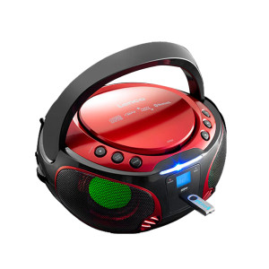 Design Stereoanlage in rot mit CD-Player und Bluetooth