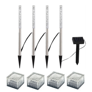 8er Set LED Solarleuchten für den Außenbereich mit Farbwechsler