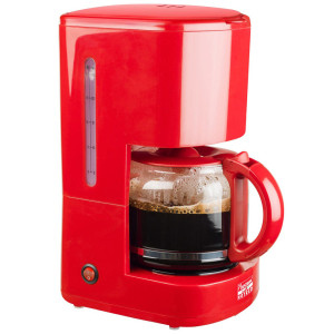 Kaffeemaschine mit Glaskanne im roten Design