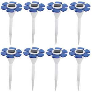 8er Set LED Solarleuchten im Blüten Design für Ihren Garten