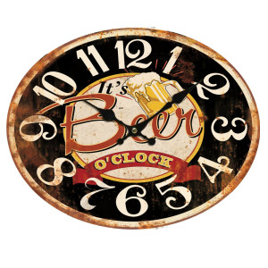 Wanduhr im Retro Stil mit "Beer" Aufdruck für Ihren Wohnraum