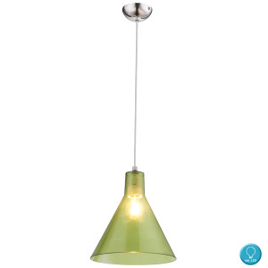 LED Pendellampe, Acryl. transparent grün, H 113 cm, CONNY I