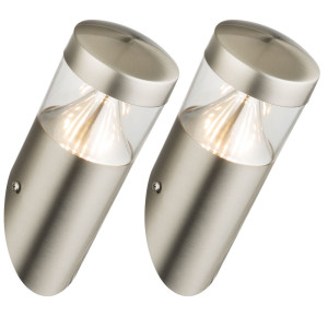 2er Set 7 Watt LED Wandlampen aus Edelstahl