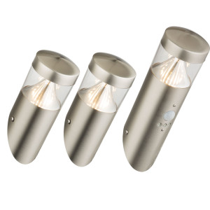 3er Set LED Wandlampen aus Edelstahl für Ihren Außenbereich