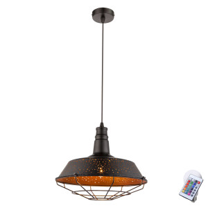 Robuste RGB LED Pendelleuchte mit Käfig Lampenschirm RUBY