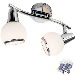 RGB LED Deckenleuchte aus Chrom mit beweglichen Strahlern LORIS