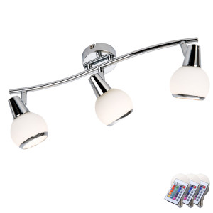 RGB LED Deckenstrahler aus Chrom mit beweglichen Glaspots LORIS