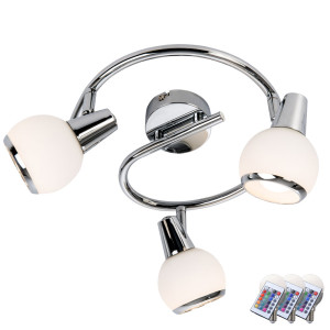 RGB LED Deckenlampe in Spiralform mit beweglichen Spots LORIS