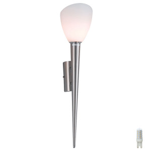 LED Wandleuchte aus Metall mit Glasschirm SIENA