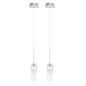 2er Set LED Hängeleuchten aus satiniertem Glas AGGIUS 1